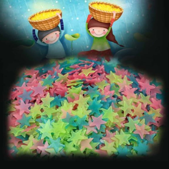 Ceiling Glowing In The Dark 3D Star Stickers Children's Room Decor And Cool Room Decor With Glowing