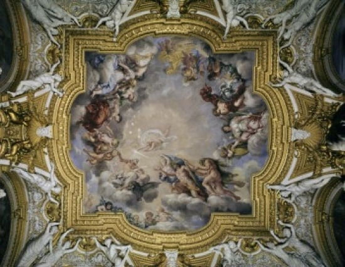 Ceiling of the Hall of Jiove Pietro da Cortona (1596-1669 Italian) Palatine Gallery Palazzo Pitti Florence Italy Canvas Art - Pietro da Cortona (24 x 36)