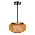 thumbnail image 1 of Ceiling Hanging Lamp Bamboo Wicker Vintage Rattan Lantern Pendant Light Fixture, 1 of 13