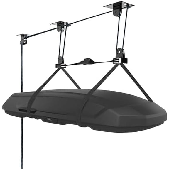 Ceiling Hoist for Box, Heavy Duty Garage Storage Lift Pulley System Holds Up to 150 lbs Capacity, Fits 10-14 Foot Tall Garage Ceilings$$Tools & Hardware Other