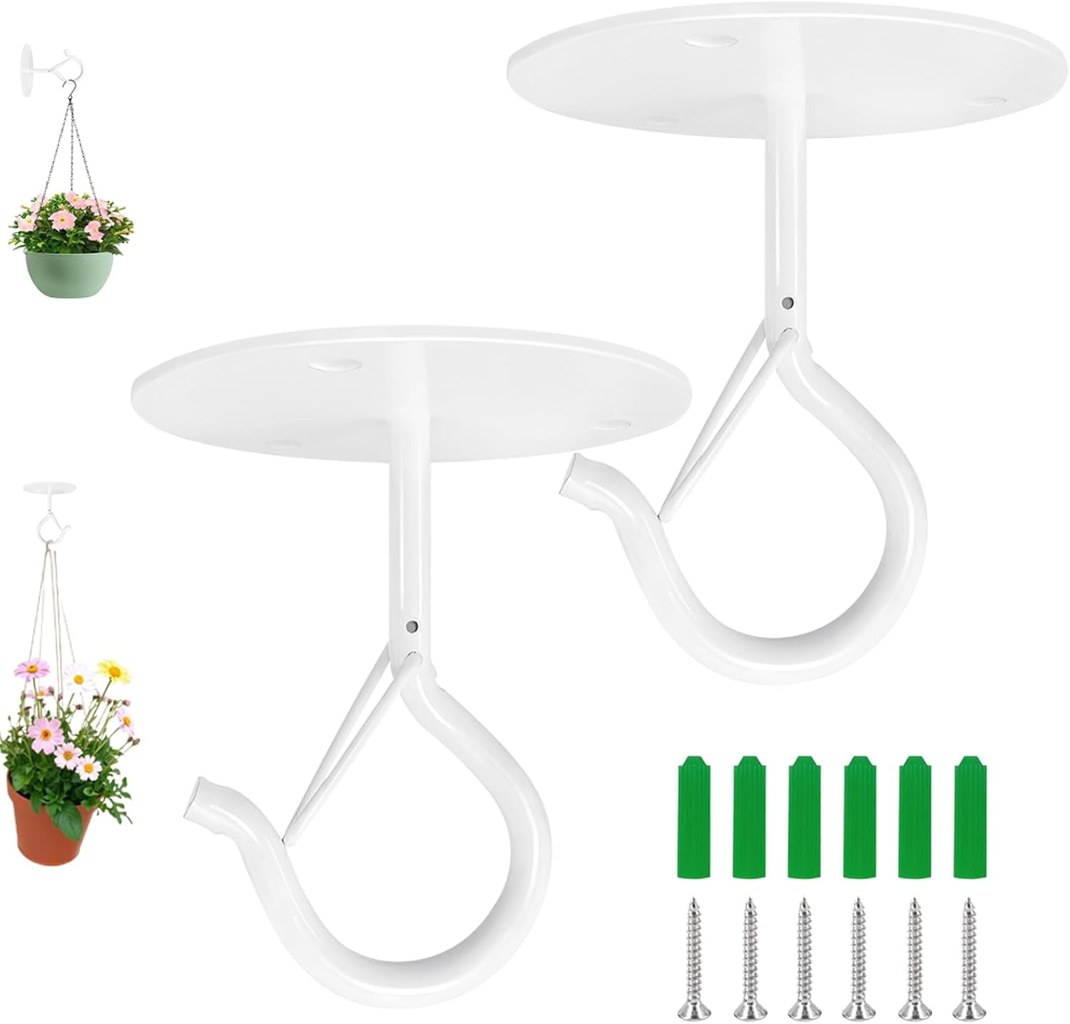 Ceiling Hooks for Hanging Plants Holder with Safety Buckle,Ceiling ...