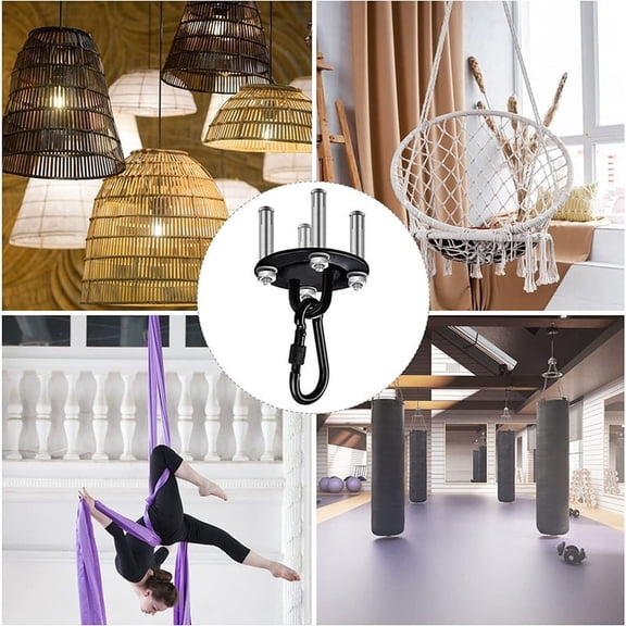 Ceiling Hooks Industrial Strength 600Lbs Capacity, Yoga Trapeze Hooks With Anchors & Bolts, For Gym Rings Suspension Trainers Indoor Outdoor Use