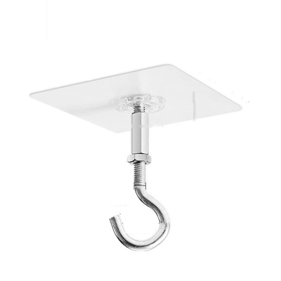 Ceiling Hooks Without Holes Adhesive Hangers For Hanging Lamp Clothes Wind Chimes Mosquito Net Home Balcony Hook(A)