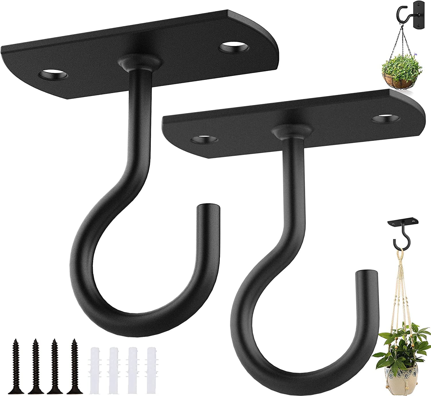 Ceiling Hooks for Hanging Plants Wall Mount Plant Hangers (2 Pack
