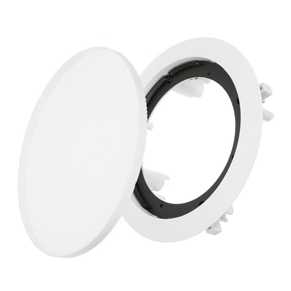 Ceiling In-Wall Speaker Grille Cover and Base, 5 Inch White Round Metal Covers