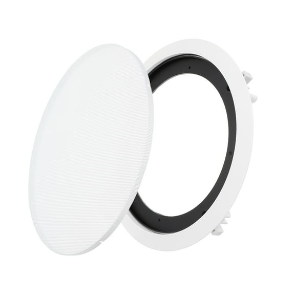Ceiling In-Wall Speaker Grille Cover and Base, 8 Inch White Round Metal Covers