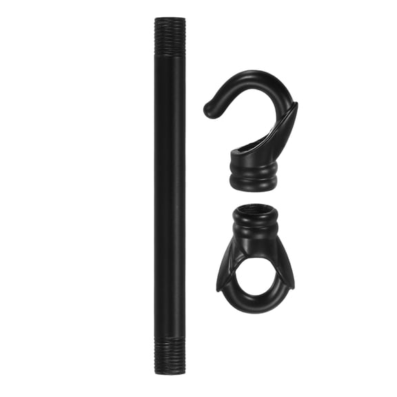 Ceiling Lamp Extension Rod M10x100mm - 1 Pcs Straight Pipe Lamp Stems Rod, for Chandeliers Pendant Light Fixture Downrods Island Lighting, Black