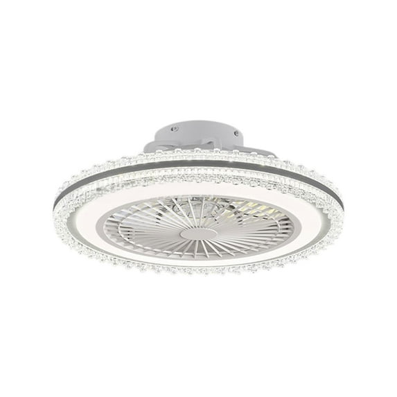 Ceiling Ligh,Crystal Flush Mount Ceiling Light Fan Light Wind Speed Intelligent App And Remote Control Multispeed Wind Speed 3 Colors Lighting Light Fixture For Bedroom Living Room Dining Room