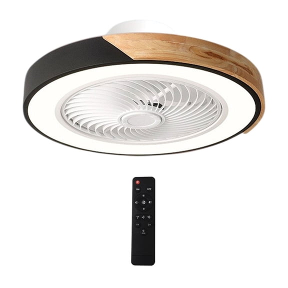 Ceiling Ligh,Flush Mount Ceiling Light,Solid Wood Ceiling Chandelier Fan Light Wind Speed Intelligent Remote Control Multispeed Wind Speed 3 Colors Lighting For Bedroom Living Room Dining Room
