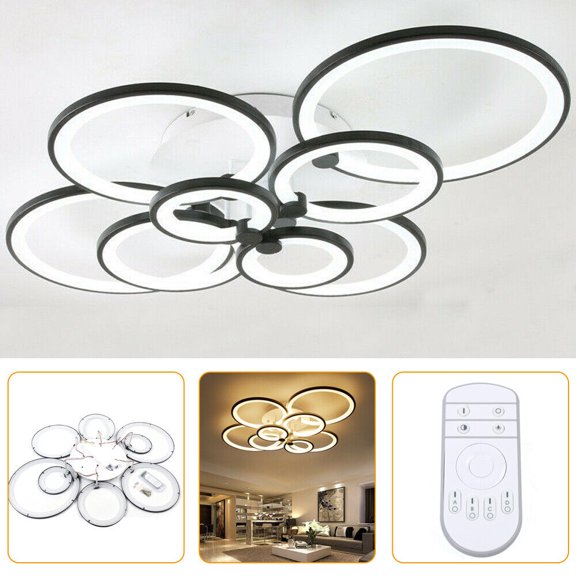 Ceiling Light 8Heads Dimmable Chandelier LED Pendant Lamp Fixture +Remote for Living Rooms, Bedrooms