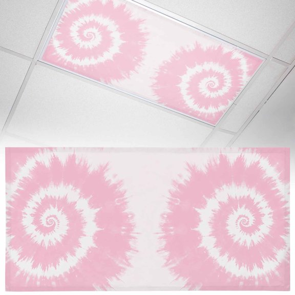 Ceiling Light Cover for Classroom, Abstract Explosion Tie Dye Magnetic Fluorescent Light Covers Filter for School,Office, 2X4 FT, Pack of 1, Pink White
