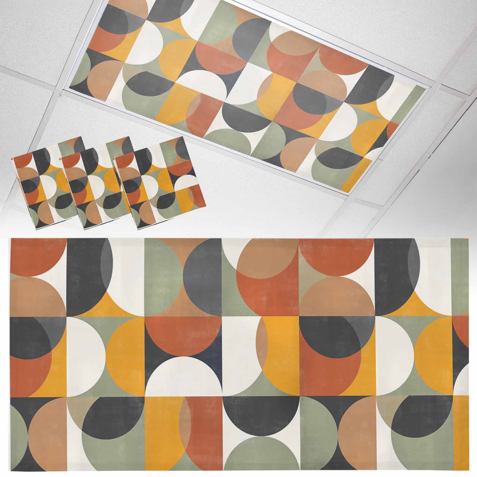 Abstract Daad Ceiling Light Cover for Classroom, Mid-century Modern Magnetic ...