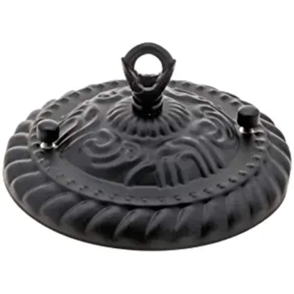 Ceiling Light Plate Lamp Base With Closed Hook And Vintage Rose Pattern Pendant