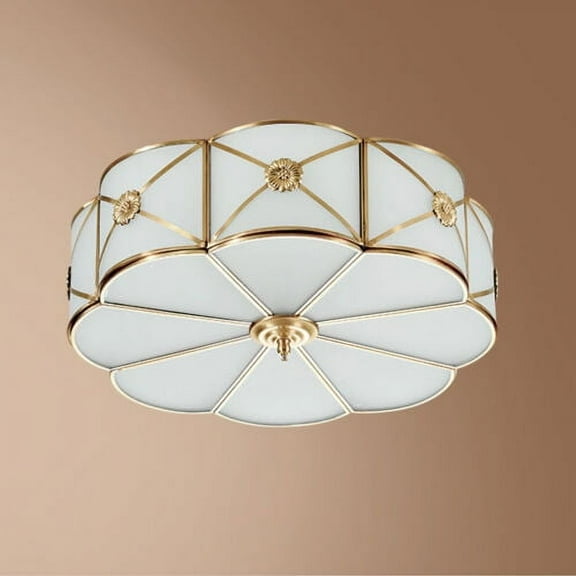 Ceiling Light Semi Flush Mount Fixture Brass Corridor Light D350 *H160mm
