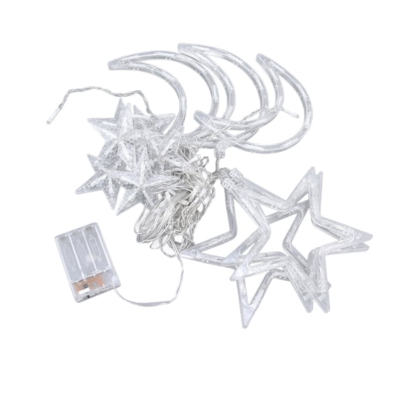 Ceiling Light Star Moon Curtain String Lights, Romantic Ambience Decorative Star String Curtain Lights for Gardens for Restaurants for Terraces