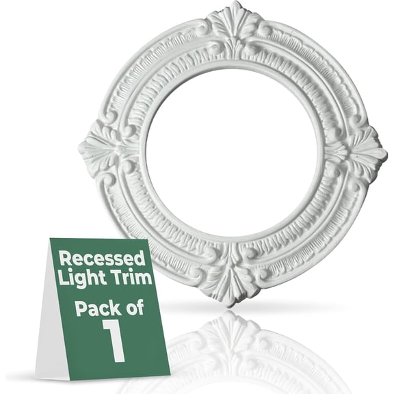 Ceiling Light Trim Medallion 10'' Polyurethane White