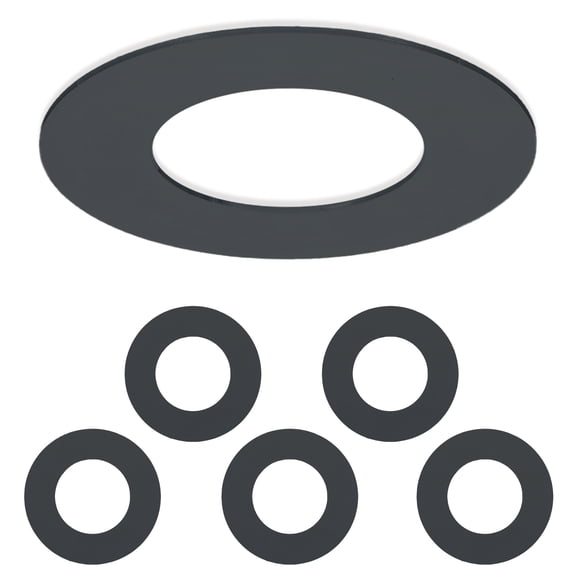 Ceiling Medallion 2.6" OD 1.4" ID Light Goof Ring 6Pcs Black-Can Light Conversion Kit 0.04" Thickness Goof Rings for Indoor Circular Ceiling Wall Fixtures Recessed Light Downlight
