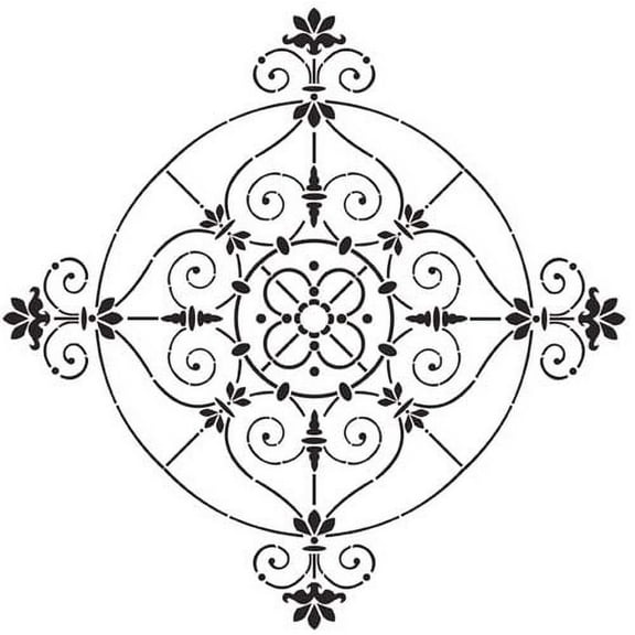 Ceiling Medallion Wall Stencil SKU #2388 by Designer Stencils