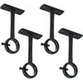 thumbnail image 1 of Ceiling-Mount Curtain Rod Brackets, Heavy Duty Ceiling and Wall Curtain Rod Holders for 1 Inch Drape Pole, Set of 4 (Black), 1 of 7