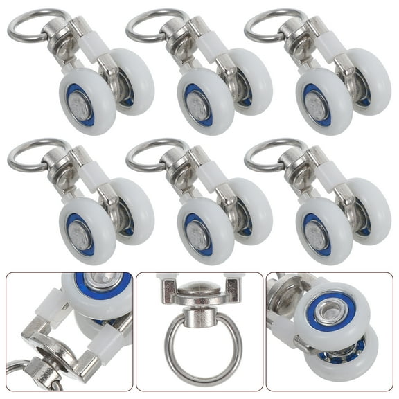 Amosfun Curtain Track Pulley Curtain Track Roller White Stainless Steel 10Pcs