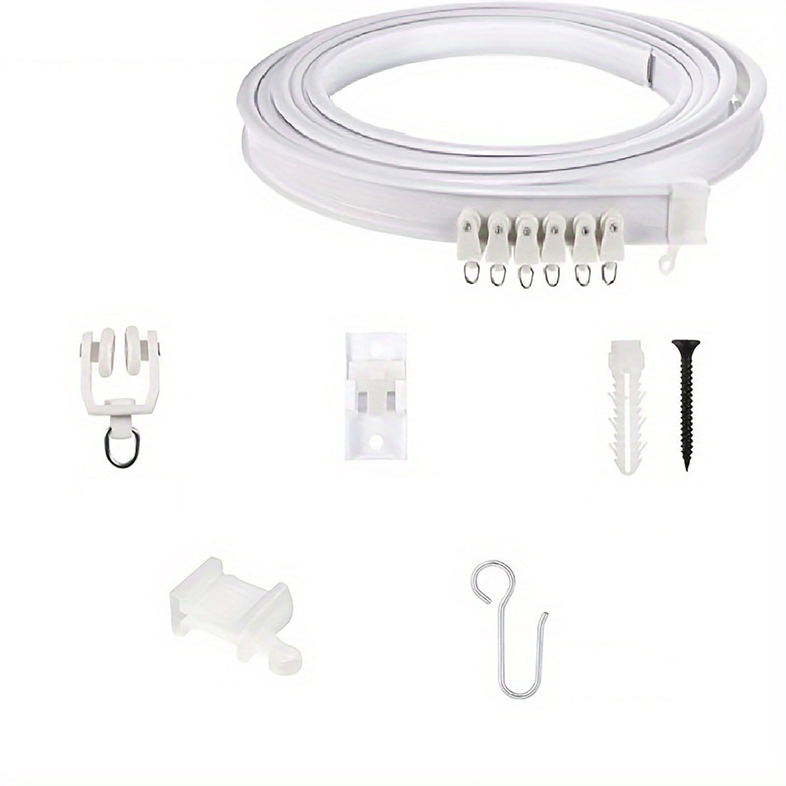 Ceiling Mount Curtain Track System 1M - Flexible Bendable Curtain Rod ...