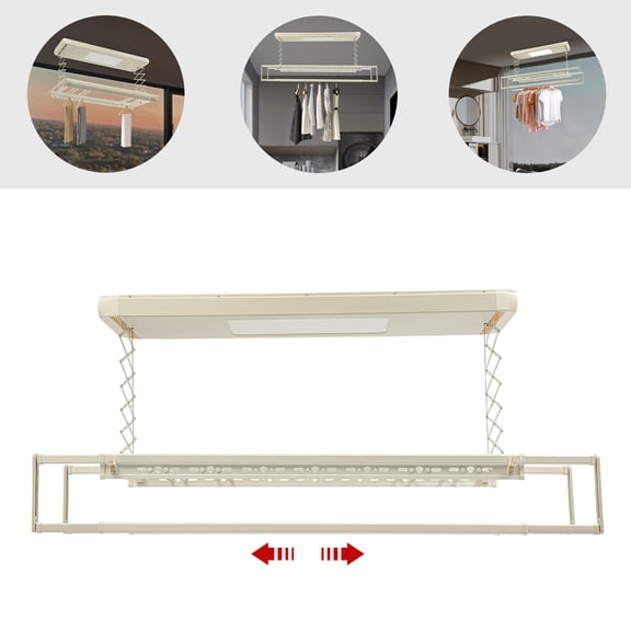 Ceiling Mount Electric Retractable Clothes Drying Rack, Smart Lifting Laundry Rack with Remote Control, for Balcony Apartment