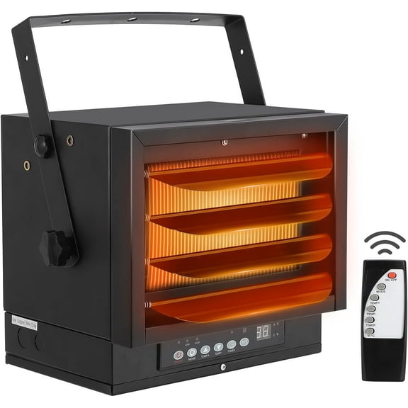 Ceiling Mount Garage Space Heater with Remote,12-Hour Timer,Thermostat,Overheat Protection,Digital Fan-Forced Hard-Wired Garage Heater for Garage & Workshop,ETL Listed