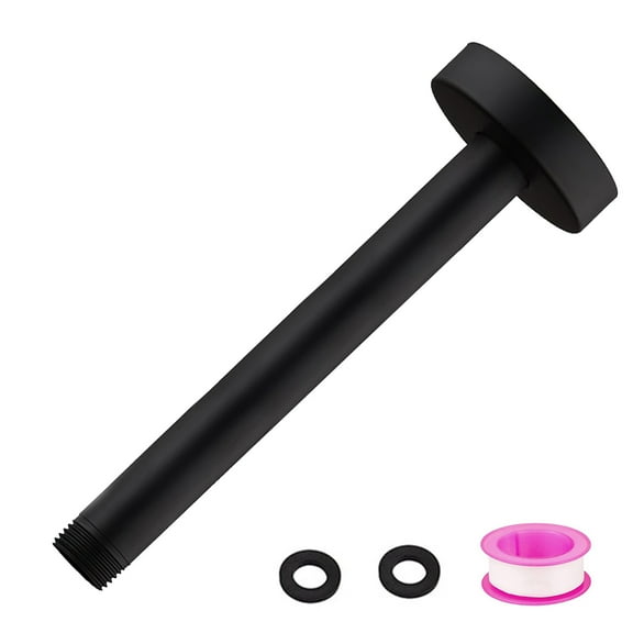 Ceiling Mount Shower Arm with Flange for Rain Shower Head,Stainless Steel Straight Arm for Fixed Shower Head,3 Inch Matte Black