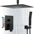 thumbnail image 1 of Ceiling Mount Shower System Rain Shower Head with Handheld Spray Pressure Shower Faucet Set Rough-in Valve Shower Trim Kit Included Bathroom Brushed Nickel Ceiling Shower Head, 1 of 5