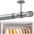 Ceiling Mounted Closet Rods for Hanging Clothes, 17-84in, Silver ...