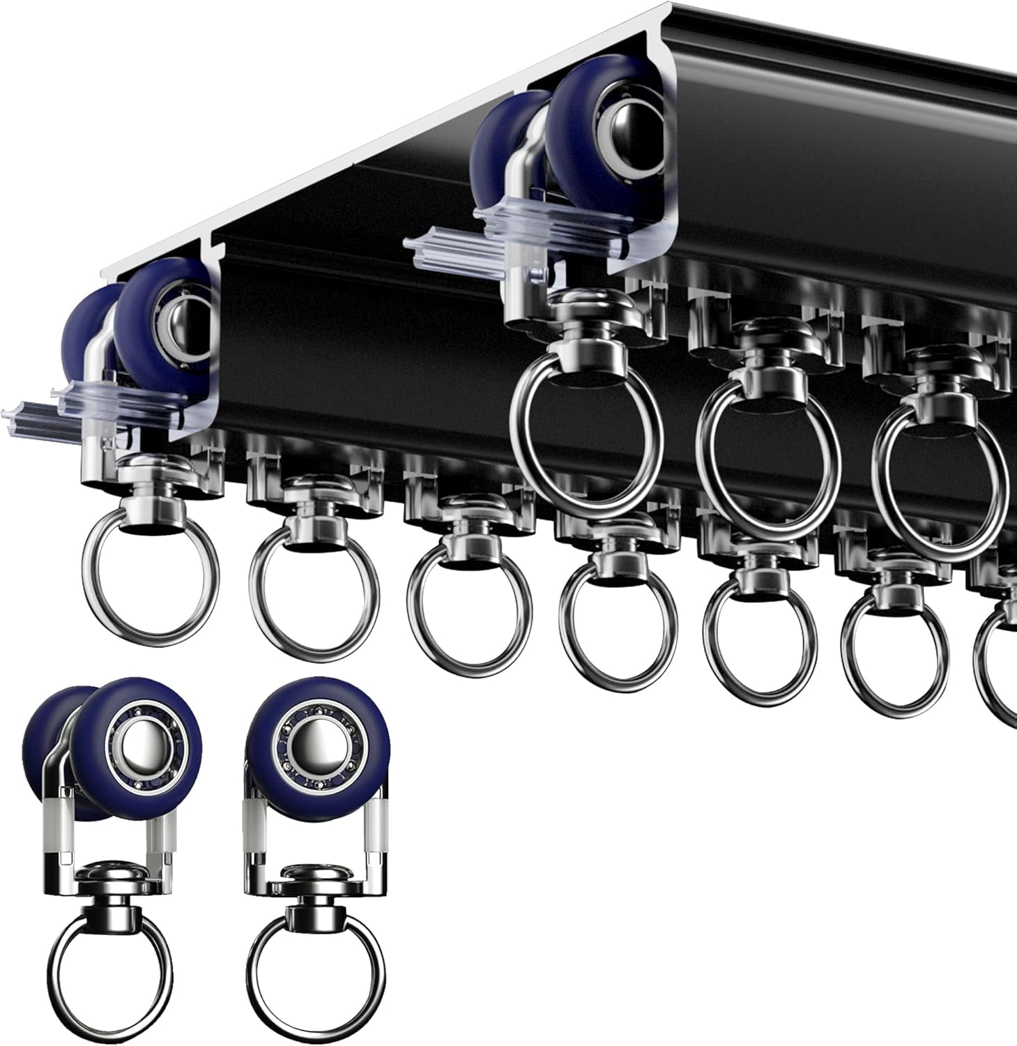 Sliding Ceiling Storage Rails Ceiling Mounted Curtain Track System - Double Rails for Curtains ...
