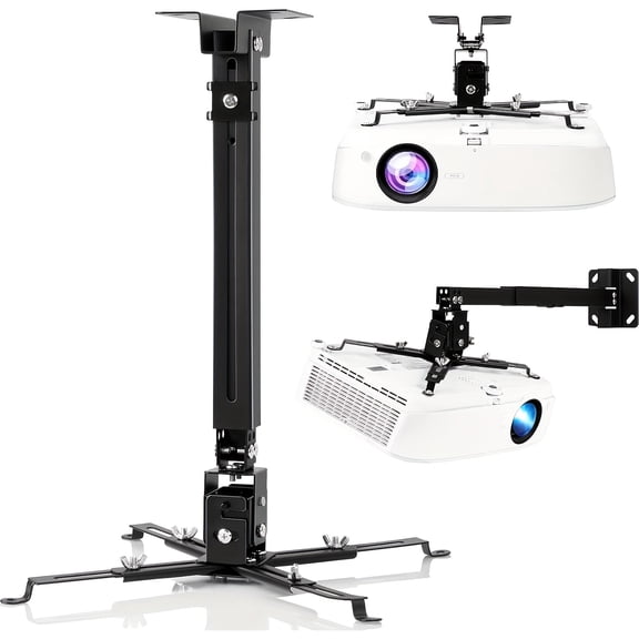 Ceiling Mounted Projector Bracket, Compatible with General Projectors, LCD/DLP Projector Bracket, with Adjustable Angle Height and Extendable Arm - 40 Pound Load High-Quality Projector Hanger
