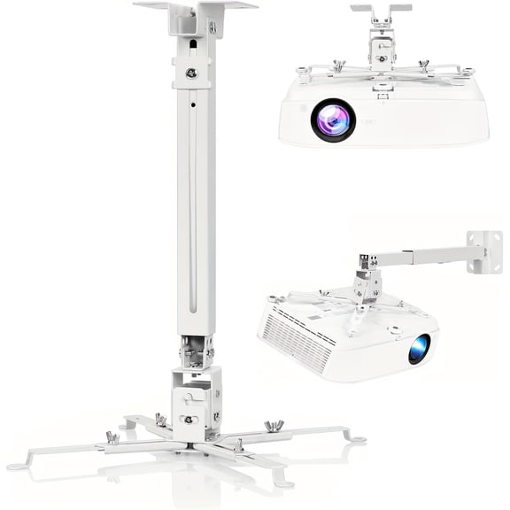 Ceiling Mounted Projector Bracket, Compatible with General Projectors, LCD/DLP Projector Bracket, with Adjustable Angle Height and Extendable Arm - 40 Pound Load High-Quality Projector Hanger