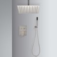 thumbnail image 1 of Ceiling Mounted Shower System Combo Set with Handheld and 12"Shower head, Aukfa Wall Mounted Shower Faucet Set for Bathroom with High Pressure, Brushed Nickel, 1 of 8