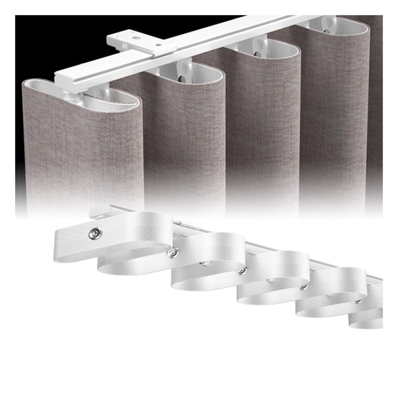 Ceiling Mounting Telescopic Curtain Track,Silent Heavy Duty Aluminum Alloy System Sliding Rails for Bedroom Living Room Hospital Room Divider
