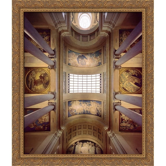 Ceiling Mural 28x34 Large Gold Ornate Wood Framed Canvas Art by John Singer Sargent
