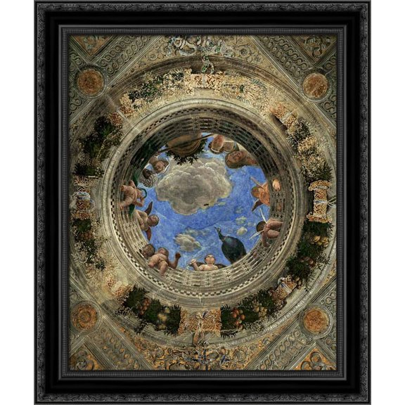 Ceiling Oculus 20x23 Black Ornate Wood Framed Canvas Art by Mantegna, Andrea