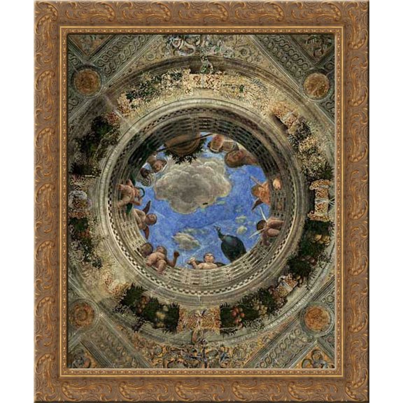 Ceiling Oculus 20x23 Gold Ornate Wood Framed Canvas Art by Mantegna, Andrea