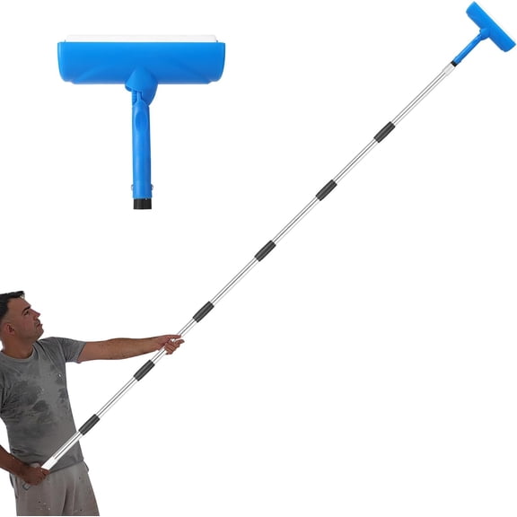 Ceiling Paint Roller No Drip Kit,9FT Extension Pole Included 10 Inch Ceiling Paint Roller with Shield & Adjustable Head | No Drip, Splatter-Free Roller Brush for Painting Ceilings & Walls