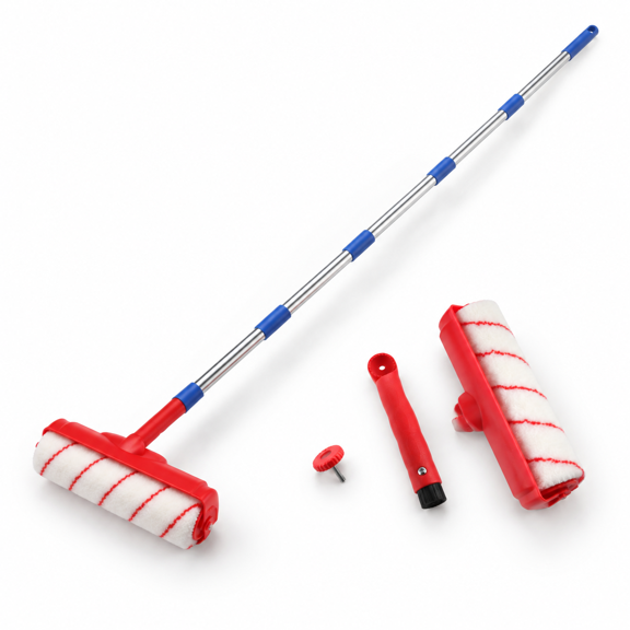 Ceiling Paint Roller No Drip Kit with Adjustable Extension Pole and Splash Shield