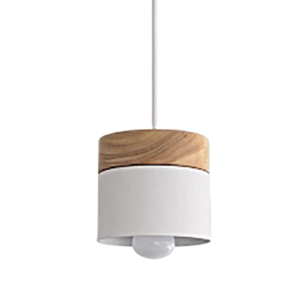 Ceiling Pendant Light with Wood Pattern , Simple Style Hanging Lighting Fixtures for Living Rooms, Dining Room, Kitchen - White