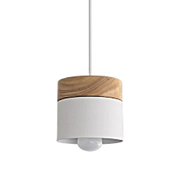 Ceiling Pendant Light with Wood Pattern , Simple Style Hanging Lighting Fixtures for Living Rooms, Dining Room, Kitchen - White