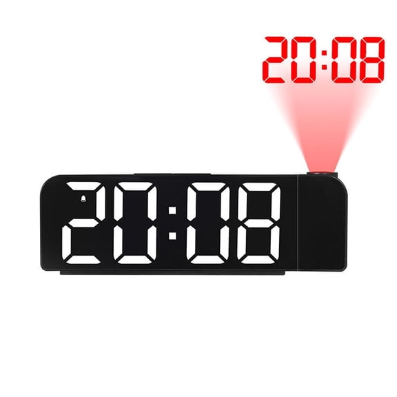 Ceiling Projection Alarm Clock with 180° Arm, Projects Time on Wall for Night Viewing, Ideal for Bedside Table or Desk