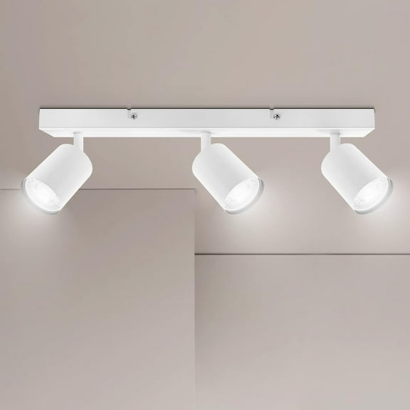 Ceiling Spot, 3 White Spot Ceiling Light, Adjustable Spot Ceiling Light, Modern Ceiling Light, LED Interior Ceiling Light for Kitchen, Bedroom, Living Room, Delivered Without Bulbs