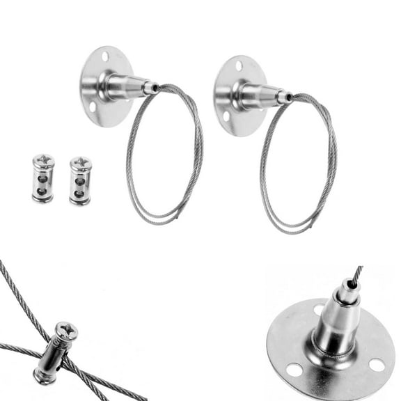 Ceiling Support for Closet Rod,QZS Supension Cable Holder for Heavy Duty Frame,2Pack Portable Ceiling Sign Hanger for Home Decorations