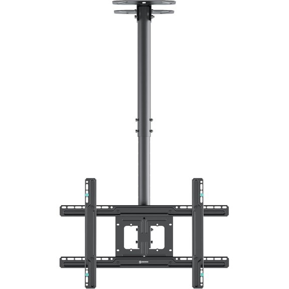 Ceiling TV Mount for 32-80 Inch Screen up to 150 lbs, Extra Long, Height Adjustable Hanging TV Mount Swivel Tilt, VESA 100x100-600x400, Full Motion Ceiling Mount TV Bracket Drop Down, Black