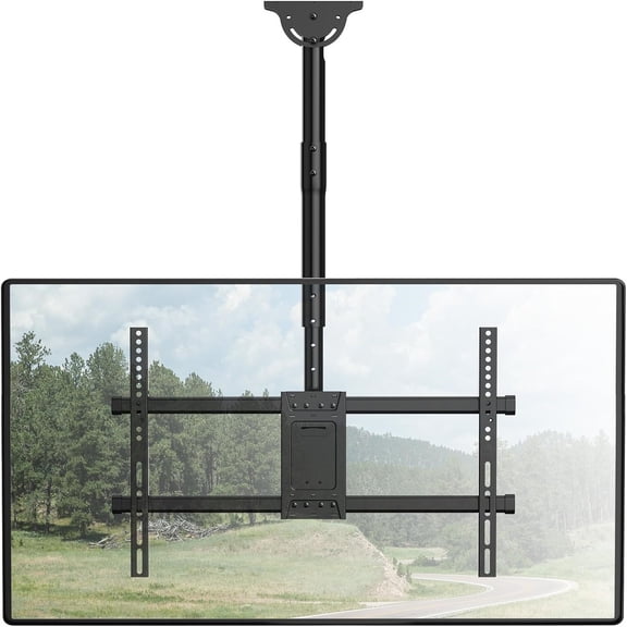 Ceiling TV Mount for Most 37 to 80 inch Flat Screen Display, Hanging TV Mount Bracket with Swivel, Tilt Fits LED, LCD, OLED 4K TVs up to 110lbs, Max Mounting Holes 600x400mm (CM3770), Black