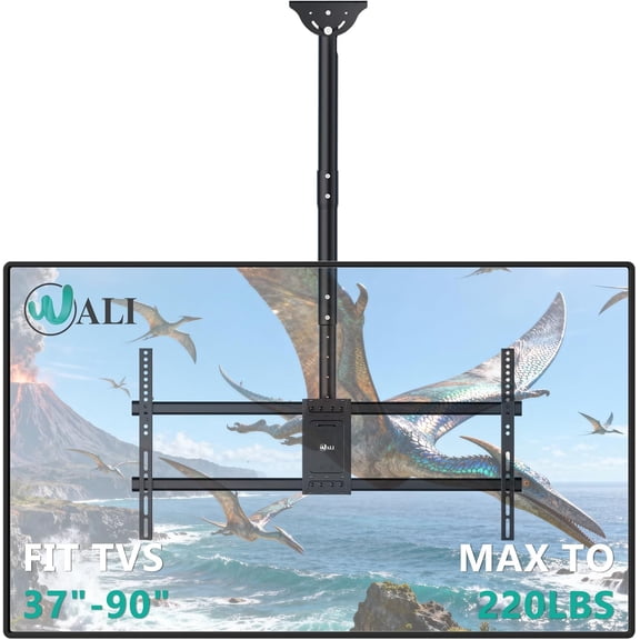 Ceiling TV Mount for 37-90 inch, Hanging Adjustable Ceiling Mount TV Bracket Fits Most LED, LCD, OLED 4K TVs, Holds up to 220lbs, Max VESA 800x400mm (CM3790), Black