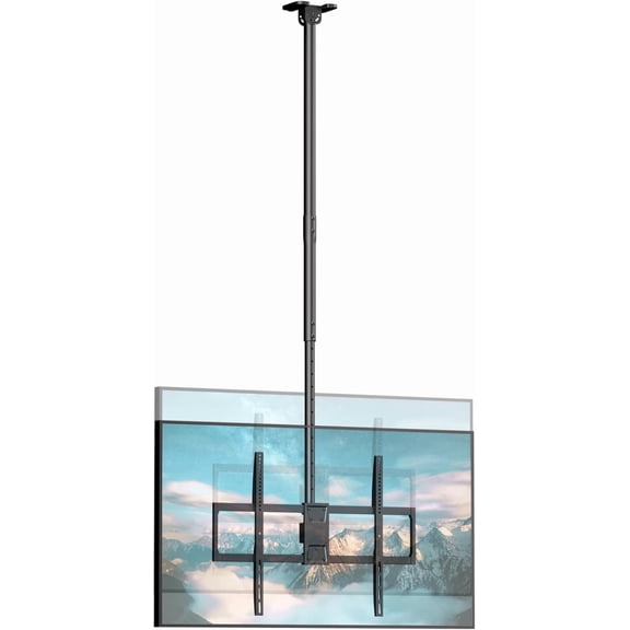 Ceiling TV Mount for 50-100 Inch Flat & Curved TVs up to 176lbs, Full Motion 360 Rotation Bracket with Adjustable Height, Tilt Swivel, Max VESA 800x600mm, Fits LCD LED OLED 4K Screens, Black