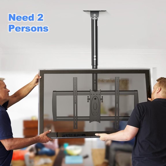 Ceiling TV Mount Fits Most 37-75 inch LCD LED Plasma Panel Display with Max VESA 600x400mm Loaded up to 110lbs Swivel and Tilt TV Bracket Height Adjustable MC61A